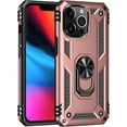 thumbnail image 2 of Case for iPhone 15,Military Car Holder [Built-in Kickstand] Metal Ring Dual-Layer Heavy Duty TPU+PC Shockproof Protection Phone Case for iPhone 15,6.1 Inch 2023 (Rose Gold), 2 of 9