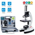 thumbnail image 2 of Microscopio AmScope 120X-1200X para principiantes con kit STEM de 52 piezas, 2 of 8
