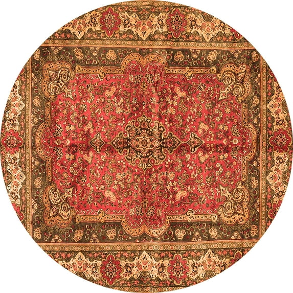 Ahgly Company Indoor Round Persian Orange Traditional Area Rugs, 3' Round