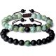 thumbnail image 1 of Pulsera de pareja de piedra de relación de larga distancia ajustable (verde), pulsera tejida de piedra esmerilada, 1 of 5