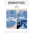 thumbnail image 5 of DOKOTOO Women's High Waisted Jeans Stretchy Comfort Fit Flared & Straight Leg Trendy Raw Hem Loose Fit 90s Retro (Plus Size Available), 5 of 9