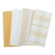 Better Homes & Gardens 4-Piece Oversized Waffle Weave Kitchen Towel Set, Golden Curry
