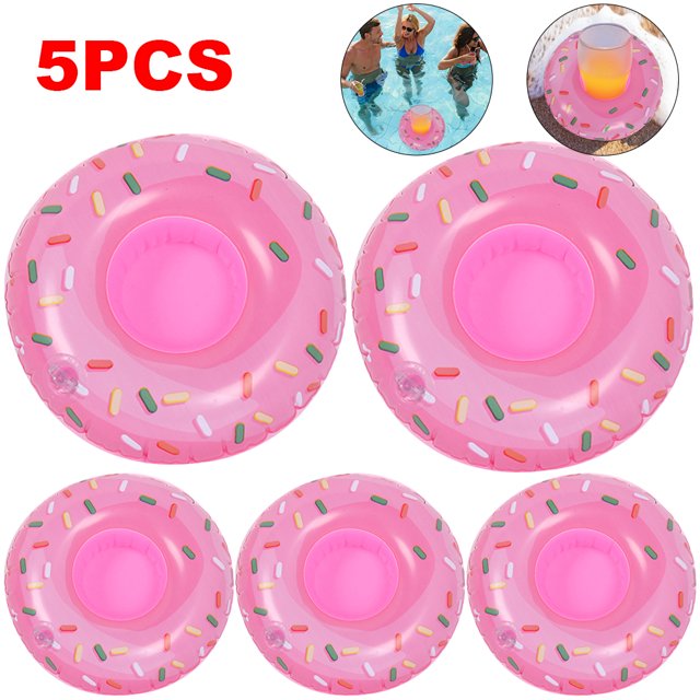 Juguete Acuático Inflable PVC Portavasos Firebird Posavasos Inflable Posavasos Flotante para (rosquilla Rosa) Donut Rosa