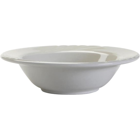 Tuxton China YPD-052 Sonoma 5.25 in. Embossed Fruit Dish - Porcelain White - 3 Dozen