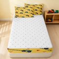 thumbnail image 4 of Erosebridal Monster Truck Zipper Twin Comforter Sets with Fitted Sheet and 2 Pillowcases, Tire Track Zipper Bedding Set, Yellow, Reversible, 4 of 7