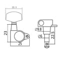 thumbnail image 7 of 6 Pieces Chrome Tuning Peg Square 3L 3R Sealed Pegs s Machine Heads for Acoustic or Electric Guitars, 7 of 7