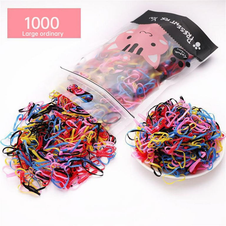 1KG/Pack Colorful Small Disposable Hair Bands Scrunchie Girls