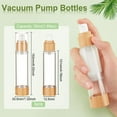 thumbnail image 2 of 3PCS 50ml/1.7oz Empty Plastic Vacuum Pump Bottles Airless Vacuum Pump Press Bottles Lotion Dispenser with Bamboo Lid Bottom for Travel Makeup Cream Essential Oils Liquid, 2 of 6