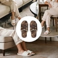 thumbnail image 6 of COEQINE Camo Hunting Forest Brown Womens Slip On Slippers Cozy Fluffy Slides Soft Indoor Sandals Cute House Shoes Open Toe Bedroom Slippers Quiet Slip On Footwear for Her Ladies, 46-47, 6 of 7