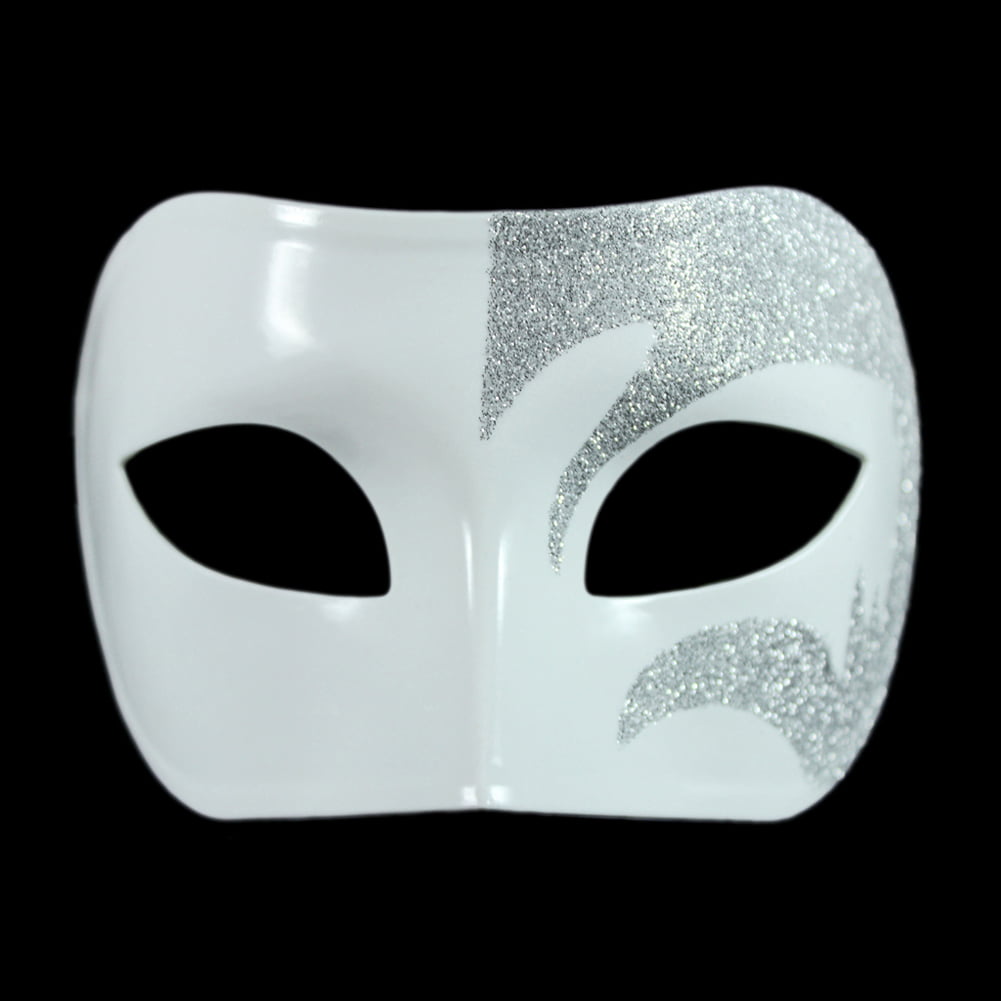 Masquerade Ball Chrome Mask holographic Glitter Silver Grey Frozen Snow Queen 