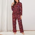 thumbnail image 2 of Daiia Red Glitter for Women's Long-Sleeved Pajama Set – Soft & Comfortable Sleepwear Button-Up Pajamas Cozy Lounge Wear-, 2 of 7