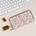 thumbnail image 6 of Leather Thin Slim Wallets for Women Men - Cute Deer Daisy Flower Pink Clutch Card Wallet for Women Men with Zipper, 6 of 7