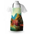 thumbnail image 3 of Art Apron Surreal Autumn Forest with Faded Trees by the Lake before Mountains Fall Season Image, Unisex Kitchen Bib Apron with Adjustable Neck for Cooking Baking Gardening, Multicolor, by Ambesonne, 3 of 3