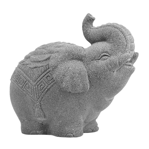 Escultura de elefante de arenisca tallada a mano, figura decorativa de animal, decoración artística para el hogar, adorno de elefante para jardín