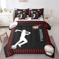 thumbnail image 1 of Baseball Comforter Set 7 Piece Bed in a Bag Twin,Baseball Bat Bedding Sets European Sports Ball Hobby Activity Player Sheet Set with Comforter,Competitive Game Room Decor, 1 of 5