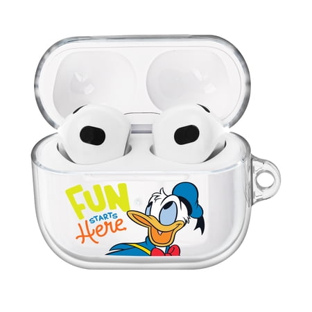Disney AirPods3 Case Clear Transparency Hard PC Shell Strap Hole AirPods 3rd Generation Cover - Fun Donald