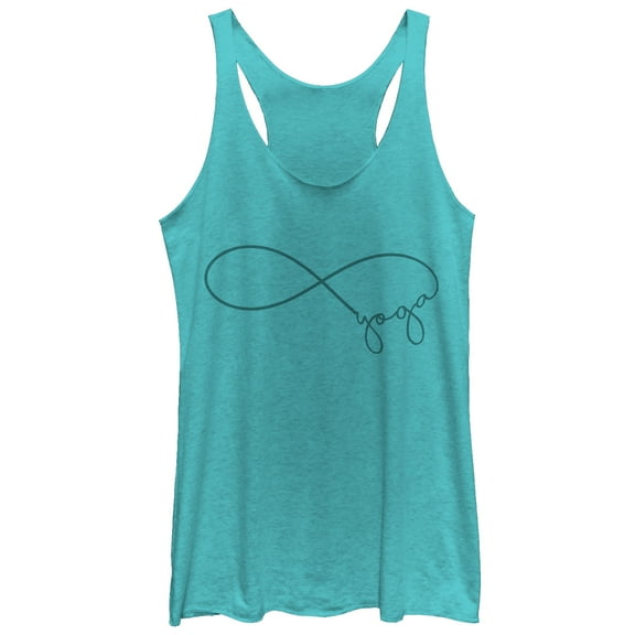 Women's CHIN UP Yoga Infinity  Racerback Tank Top Tahiti Blue Large