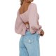 thumbnail image 3 of Txlixc Blusa de mujer, cuello cuadrado sólido, chaqueta de manga larga, pullover de primavera Txlixc moda, 3 of 6