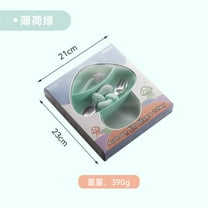 hengsof Silicone Suction Plates for Baby, Divided Unbreakable Toddler Plate for Self Feeding, Babies Utensils Feeding Set Baby Eating Supplies