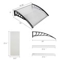 thumbnail image 3 of Gundir 40x32in Transparent Board & Black Bracket Awnings Eaves Canopy for Door & Window Rain Sun Cover, Aluminum Frame, 1 Pack, 3 of 7