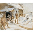 thumbnail image 3 of Akseli Gallen-Kallela 14x12 Black Modern Framed Museum Art Print Titled - Outside the Sauna (1891), 3 of 5