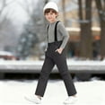 thumbnail image 5 of Dakiuu Kid's Snow Bib Pants Winter Waterproof Windproof Ski Trousers Insulated Snowboard Overalls with Detachable Straps for Boys Girls Black 6-7 Years (110), 5 of 9