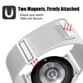 thumbnail image 6 of MJSHUN Metal Band Compatible with Samsung Galaxy Watch 5 40mm 44mm/Watch 5 Pro LTE/Galaxy Watch 4 40mm 44mm/Watch 4 Classic 42mm 46mm, No Gap Mesh Loop Magnetic Bands Adjustable Strap (Silver), 6 of 7