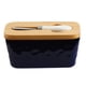 thumbnail image 2 of Ceramic Stoneware With Lid Butter Set Bread And Container With Knife Wooden Lid Non-slip Base, 2 of 8