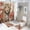 style-4, variant on Flower Leopard 4 Pcs Shower Curtain Set with Rug Bathroom Sets with Waterproof Fabric And Non-Slip Rugs Toilet Lid Cover Bath Mat Decor with Hooks