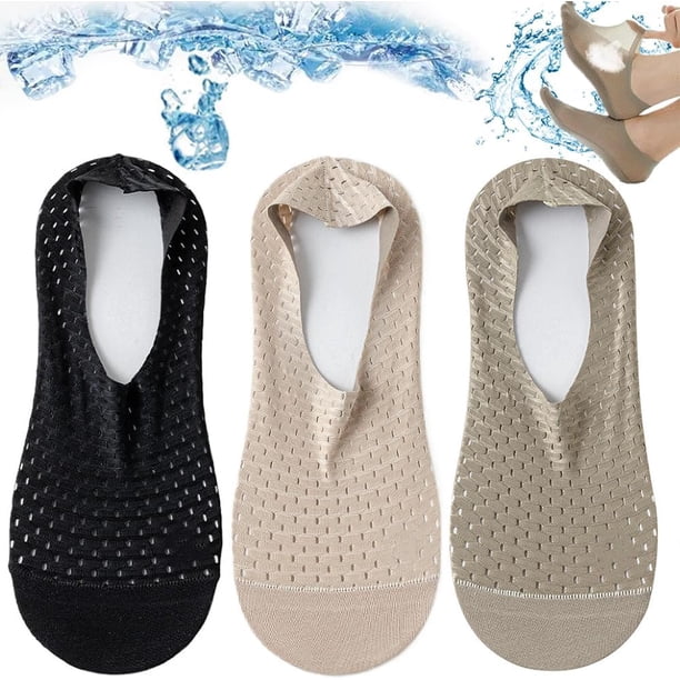 Calcetines de malla de seda de hielo de alta gama, calcetines de barco invisibles ultrabajos y finos, antideslizantes, transpirables, finos, invisibles