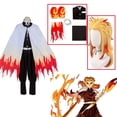 thumbnail image 4 of Rengoku-Disfraz de Demon Slayer, Cosplay de Anime, Kimetsu No Yaiba, Kimono, peluca Haori, anillo, traje de Halloween, 4 of 4