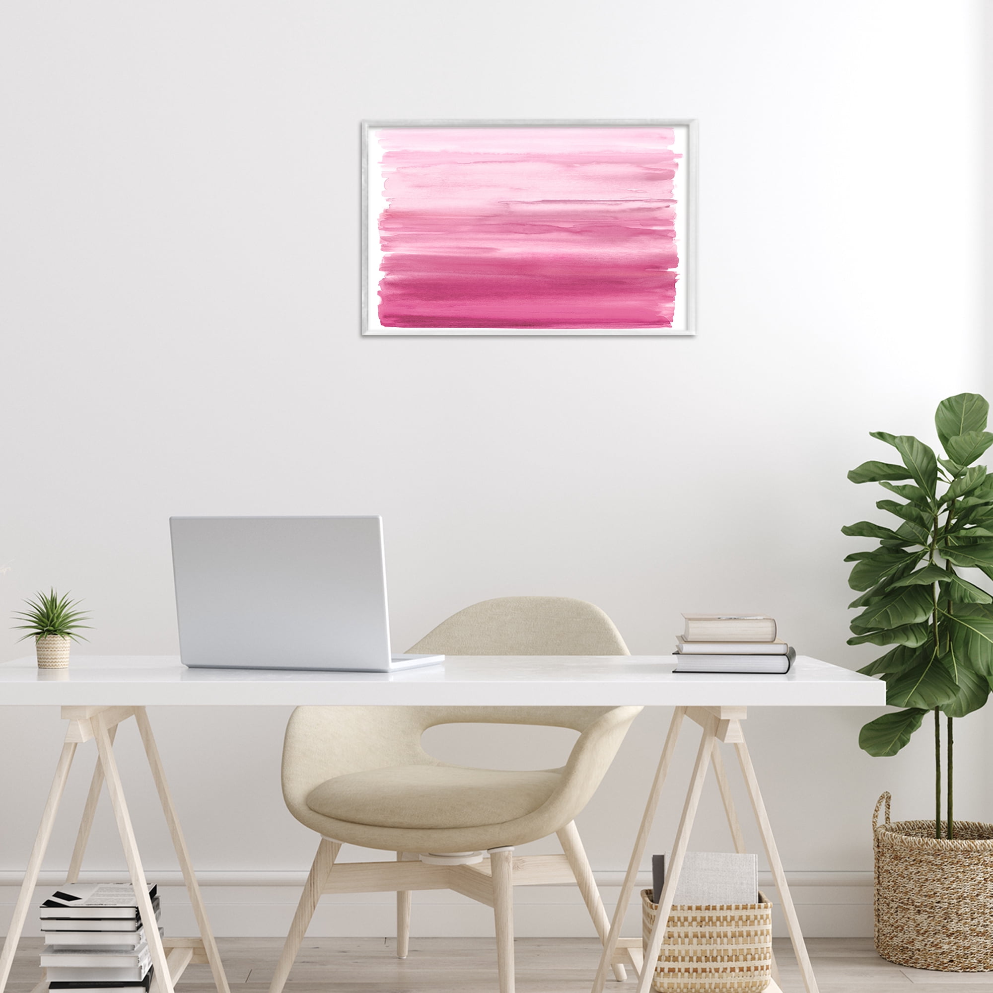 Stupell Industries Ombre Pink Blush White Framed Giclee Art, design by Allie Corbin