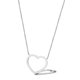 thumbnail image 1 of Collar de corazón de plata TUNC con corazón de Zirconia cúbica chapado en rodio 25mm, 1 of 4