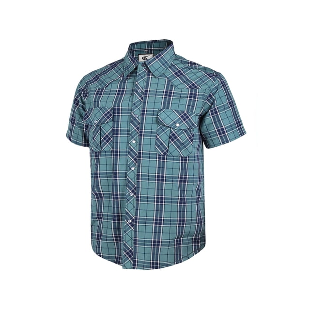 Camisa COEVALS CLUB para hombre, estilo vaquero vaquero, manga corta, a cuadros