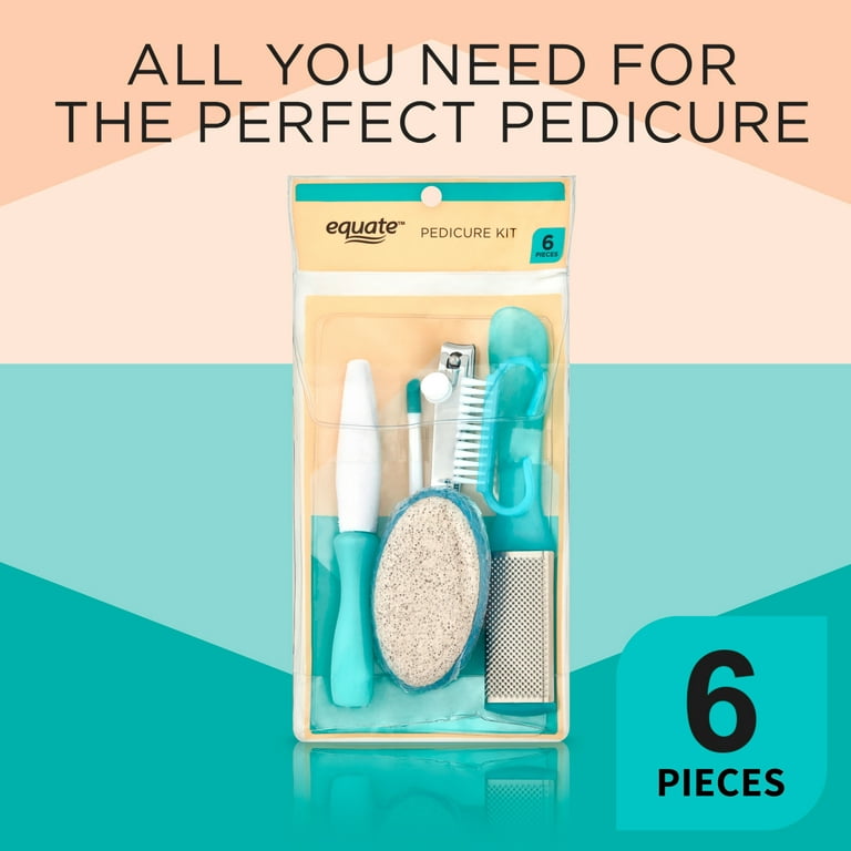 Equate Personal Foot Care Pedicure Kit with Storage Pouch, Unisex, Adult, 6  Pieces
