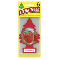 Little Trees Auto Air Freshener, Hanging Card, Strawberry Fragrance, 6-Pack