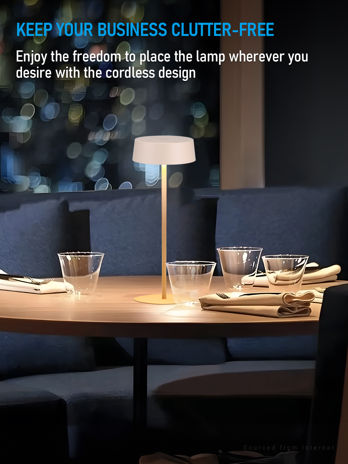 2 Pack Cordless LED Table Lamp, Aluminum Portable Rechargeable Desk Lamp, Dimmable Touch Lamps for Bedroom Living Room Restaurant Patio, Beige