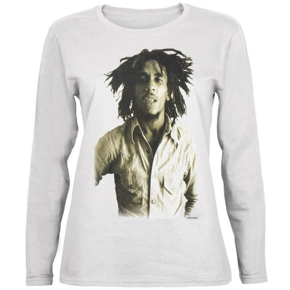 Bob Marley - T-Shirt Manches Longues Blanc Sépia Juniors