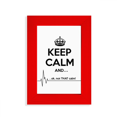 thumbnail image 1 of Quote Keep Calm Black Funny Picture Display Art Red Photo Frame, 1 of 4