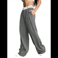 thumbnail image 3 of Pantalones Anchos de Cintura Alta para Mujer, para y Otoño. Pantalones Informales de Trabajo y Negocios. Gris XS, 3 of 9
