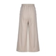 thumbnail image 4 of Plebaso Cotton Linen Pants for Women Solid Color High Waist Wide Leg Flowy Trousers Ladies Casual Loose Pants, 4 of 6