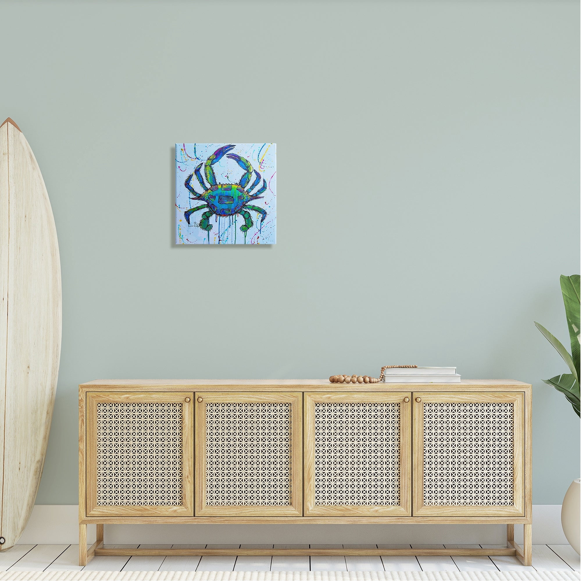 Stupell Industries Street Style Crab Paint Splatter Urban Design Painting Gallery Wrapped Canvas Print Wall Art, Design by Karrie Evenson