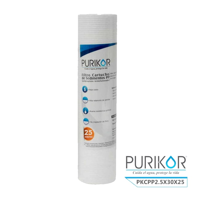 Filtro Cartucho de Polipropileno Termofusionado Purikor PKCPP2.5X30X25