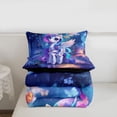 thumbnail image 5 of Erosebridal 3D Cartoon Unicorn Queen Comforter Set For Kids,Cute Magic Animal Bedding Comforter Set,Reversible Black 3pcs, 5 of 7