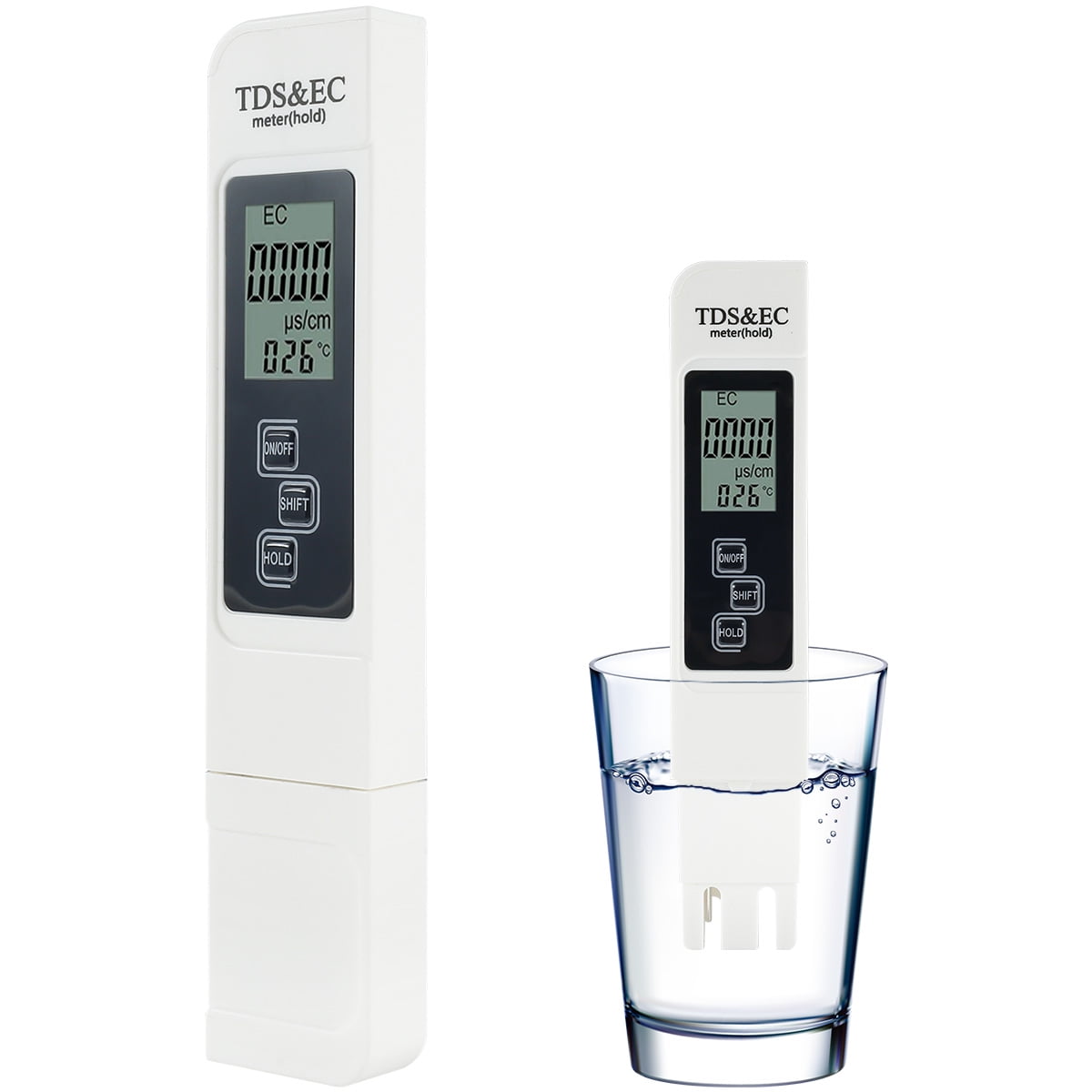 2Pcs Water Purity Tester Pen Conductivity:0-9999ppm Digital Meter TDS &EC Pen 