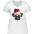 thumbnail image 3 of Inktastic Christmas Pug Dog Santa Women's Plus Size T-Shirt, 3 of 5