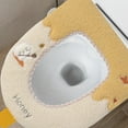 thumbnail image 4 of YgkuHd Toilet Seat Cushion, Fall And Winter Toilet Seat Thickened Household Warm Sitting Toilet Cover Furry Toilet Seat Cushion Washable D Shapetoilet Seat Cushion (Yellow), 4 of 6