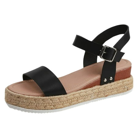 

PEASKJP Women Sandals Wide Width Women s Flip Flops Comfortable Flats Sandals for Women Gladiator Bohemian Beaded Summer Shoes Outdoor Beach Clip Toe Sandal (Black 9)
