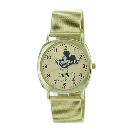 Cute Disney Unisex Mickey Mouse Gold Tone Mesh Band Analog Watch MK8006-AB