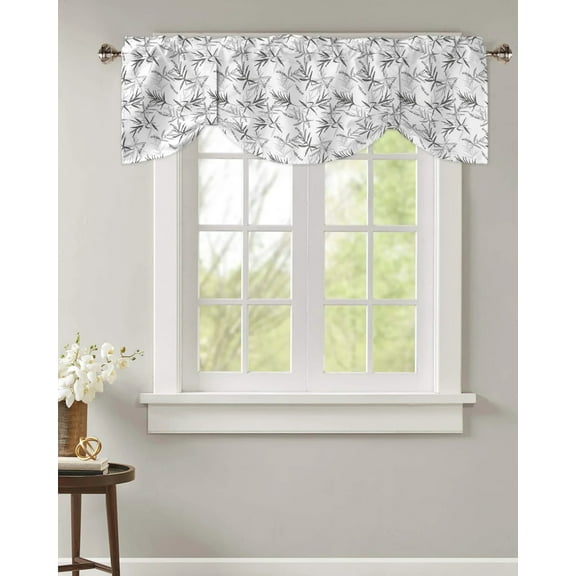 Tie Up Valance for Windows Chinese Style Bamboo Simple Kitchen Curtains Balcony Adjustable Roman Blinds Small Short Curtain for Living Room